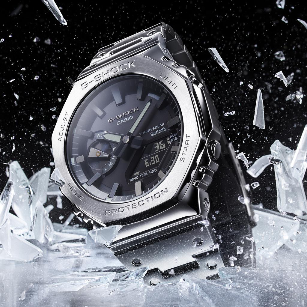 Casio G-SHOCK Men's Stainless Steel 200M Water Resistant Shock Resistant Quartz Watch GM-B2100D-1A