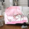 1pc cat bowknot blanket Lightweight Flannel Throw for Sofa Bed Travel Camping Livingroom Office Couch Chair