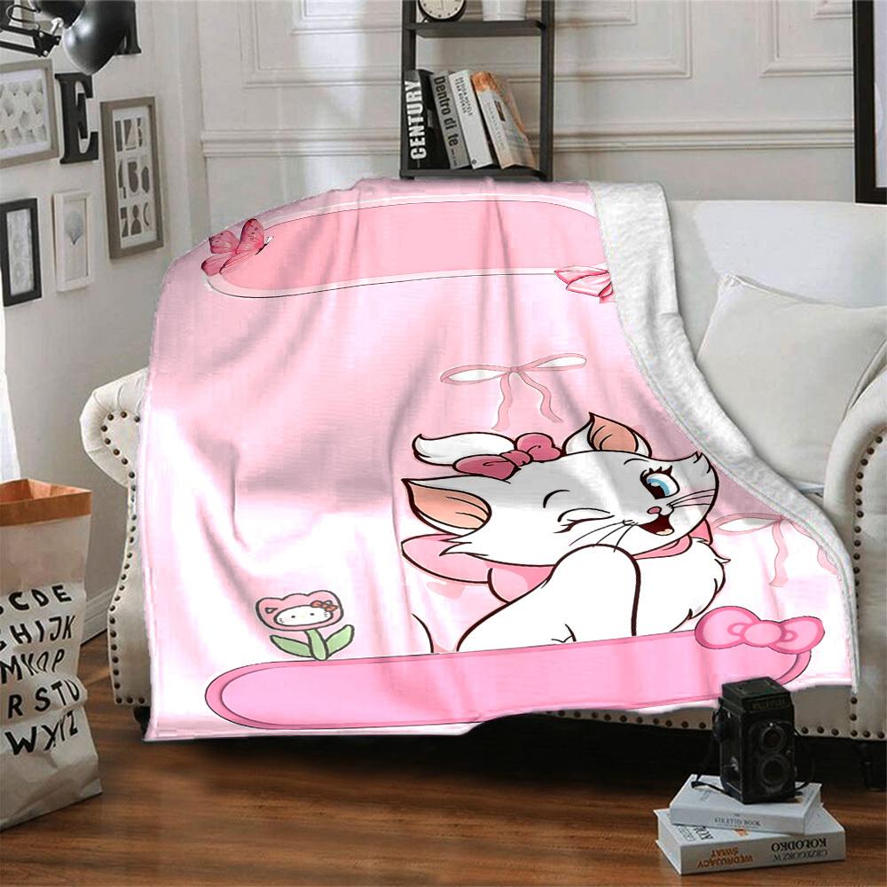 1pc cat bowknot blanket Lightweight Flannel Throw for Sofa Bed Travel Camping Livingroom Office Couch Chair