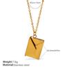18K Gold-Plated Stainless Steel Envelope Necklace - Elegant and Durable Fashion Jewelry