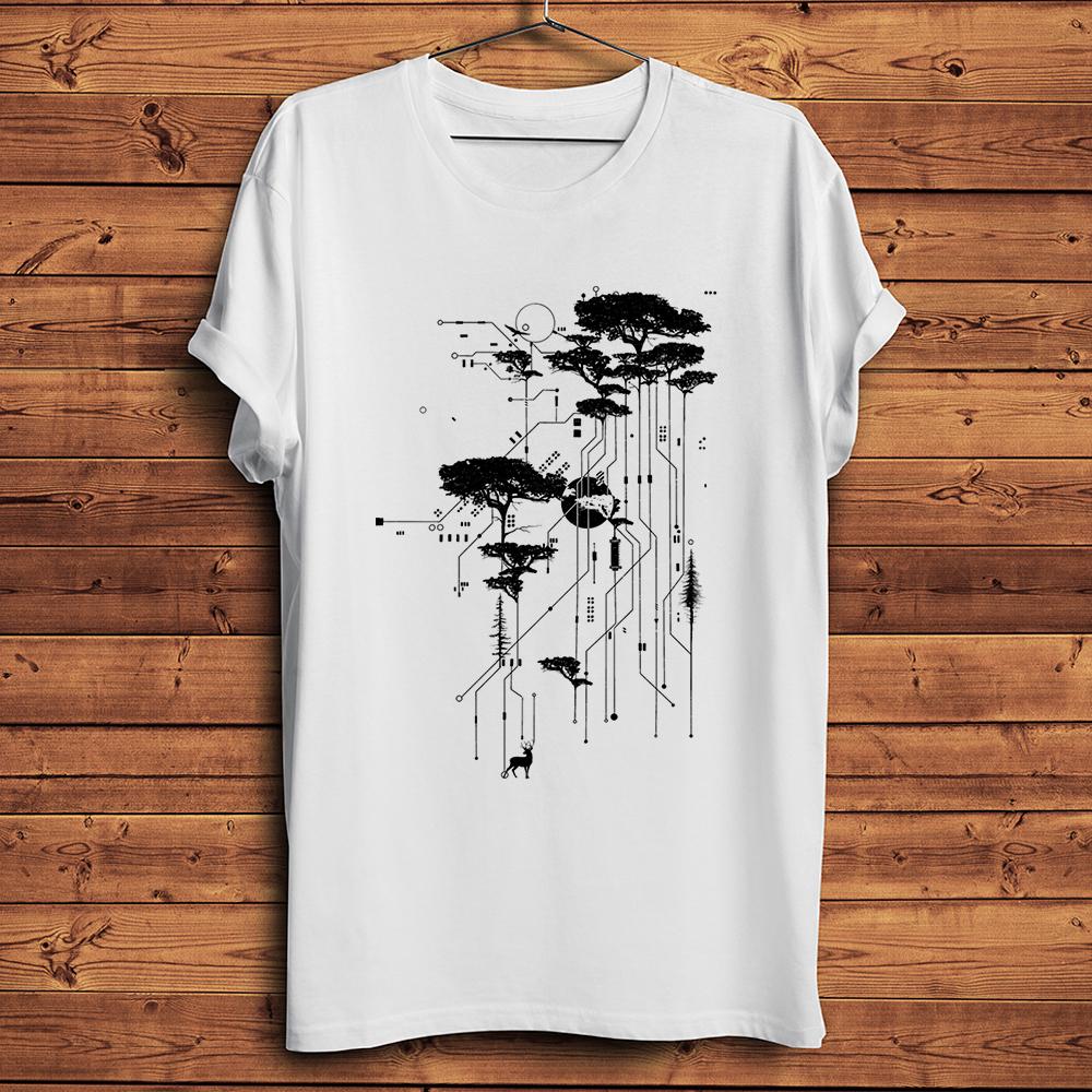 

PCB Style Forest Circuit Funny Geek TShirthomme Short Sleeve Casual TeeUnisex Geeker TShirtsBreathable PrintStreetwear S