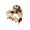 Heart-Shaped High-End Leopard Print Hair Claw Clip for Women - Small Acetate Temperament Ponytail Accessory