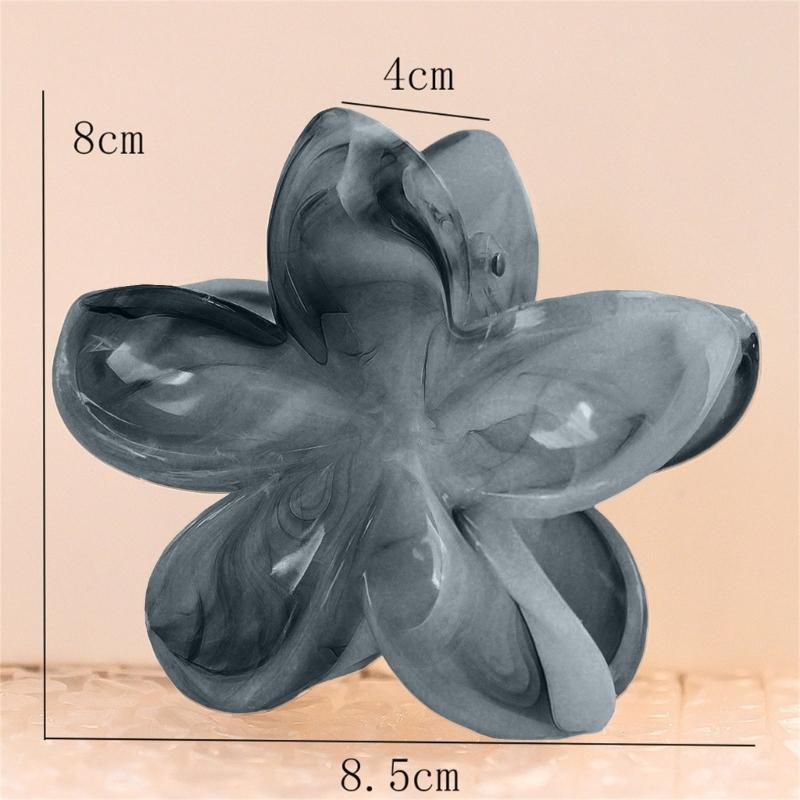 Pince à cheveux en forme de fleur Résine Texture marbre Couleur dégradée pour Mariages et Fêtes Usage quotidien Accessoires pour cheveux