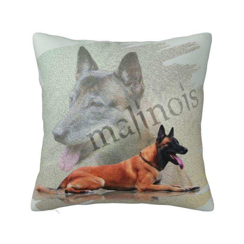 Custom Malinois Dog Luxury Throw Pillow Cover Decoration Belgian Shepherd Mechelaar Chair Cushion