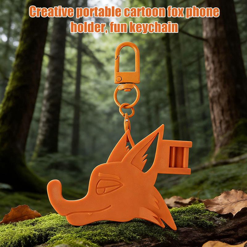 Creative Portable Cartoon Phone Stand, Foldable Mini Phone Holder For Desktop, Can Be Hung And Decorated.