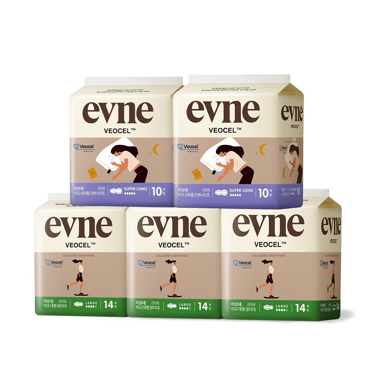 

evne Veocell Гигиенические салфетки Комплект смешанного проекта 9 типов Выберите 1 Large 42P+Super Long Overnight 20P