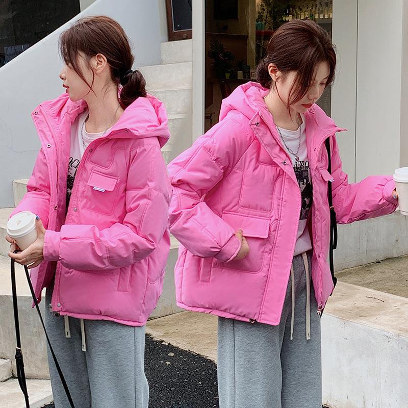 2025 Fall/Winter New Bread Cotton Jacket Thickened Loose Fashion Hooded Workwear Short Cotton Jacket
