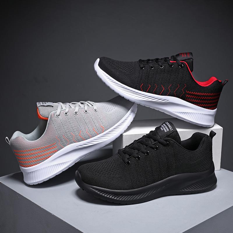 2026 Fly Woven Mesh Shoes Men Summer Breathable Sports Sneakers Lightweight Fashion Trendy Casual Walking Footwear