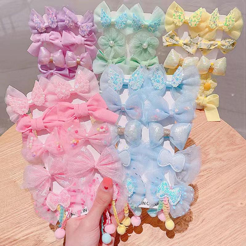 Flower Bow Mesh Hair Clip for Baby Girls