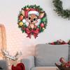 Removable Christmas Reindeer Wreath Wall Sticker for Living Room, Bedroom, or Entrance