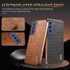 AZNS For Samsung Galaxy S21 FE 5G Case Crocodile Texture Electroplating Leather Back Phone Cover
