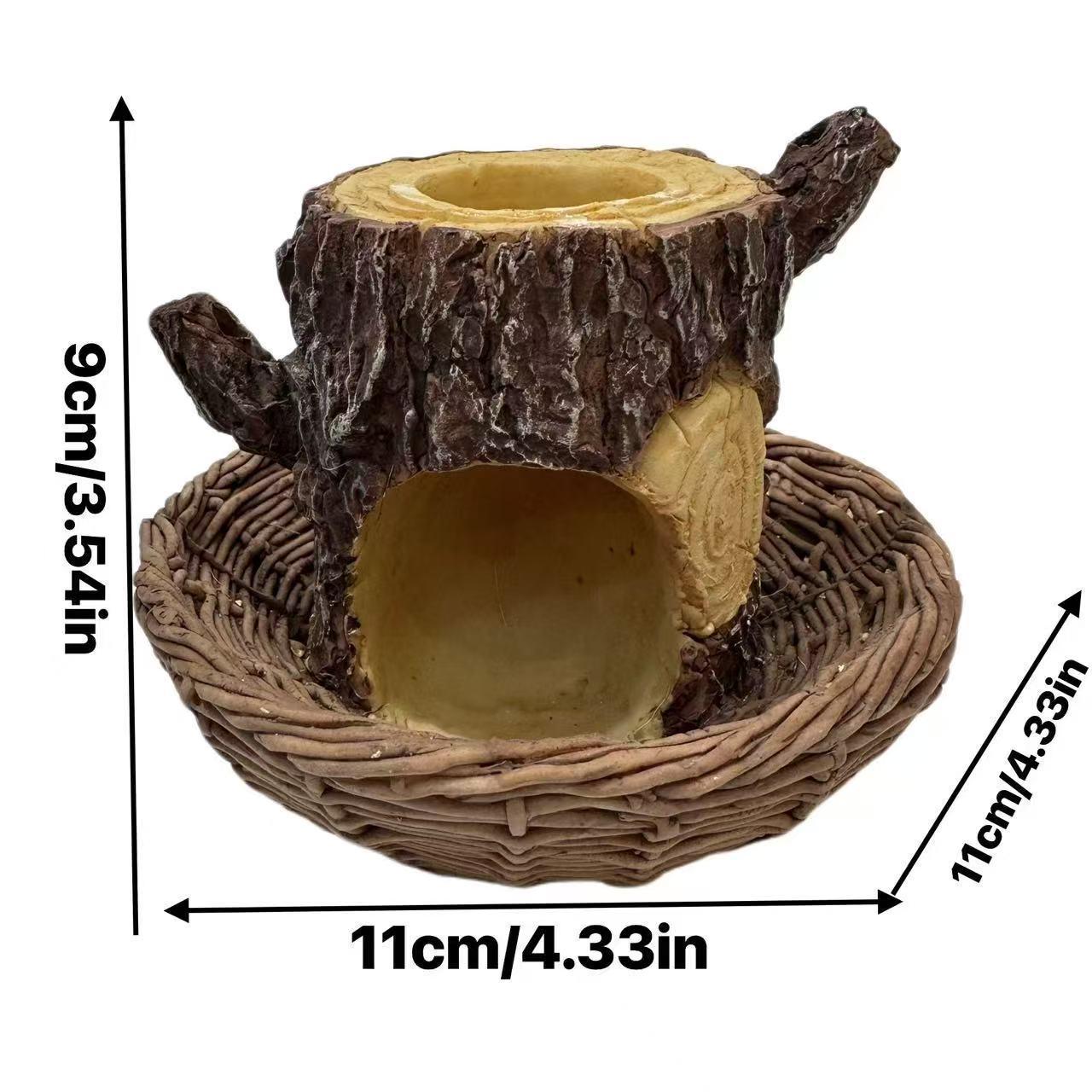 

European Resin Tree Stump Bird Feeder for Garden or Balcony