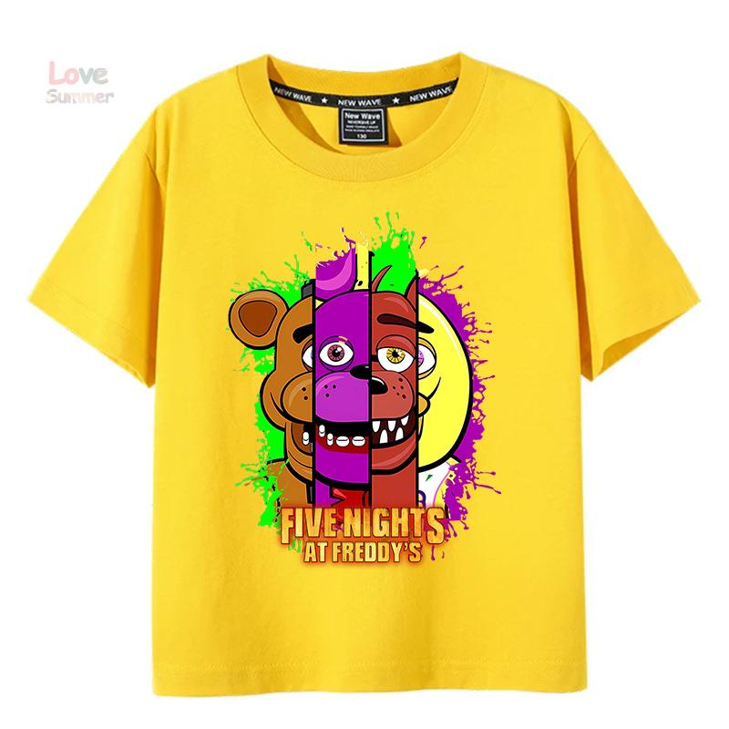 Tričko 4 až 14 let FNAF At Freddys dětské Tričko s kulatým výstřihem Chlapecké dívčí Krátký rukáv