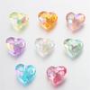 TX27 20pes Aerylic Heart Beads Tranaparent Loose Spacer Beads DIY JewelryMaking Pendants Neaklace Bracclet Needlework Material