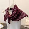 Cashew Herringbone Cotton Linen Small Square Scarf Silk Imitating Velvet Shawl Sun Protection Women's