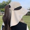 Solid Color Sunshade Shawl Cap Wide-Brimmed Anti-UV Cap Mask Picking Tea Hat  Sport