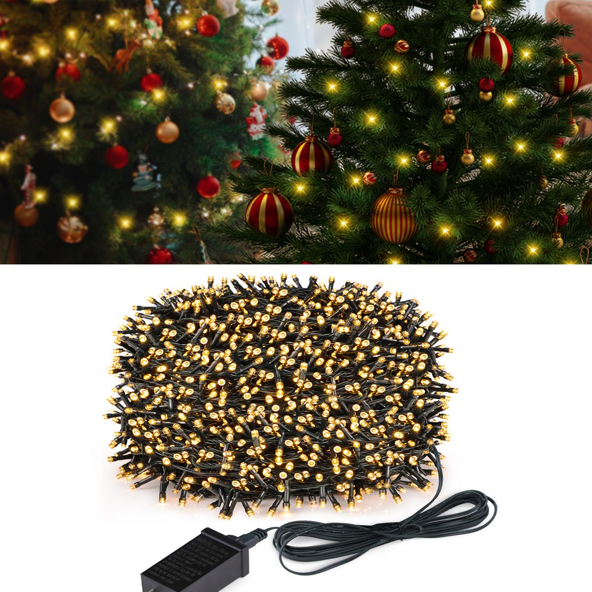 

10m-100m Strip LED Christmas String Lights AC110V 220V-DC24V 8Modes Indoor Party Room Outdoor Garden Patio Lawn Decoration Lamp EU Plug&10M теплый белый
