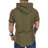 Frühling und Sommer Herren Casual Sport Kurzarm-T-Shirts Herren Casual Solid Color Kapuzen-T-Shirts