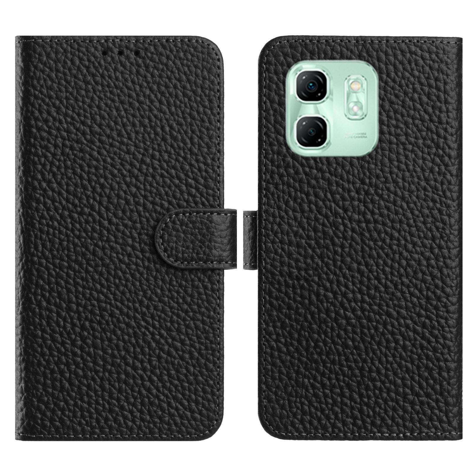 

Flip Phone Case For Infinix Hot 50i 4G X6531/Smart 9 HD 4G/Smart 9 4G Wallet Stand Litchi Texture Genuine Cow Leather Cover Black