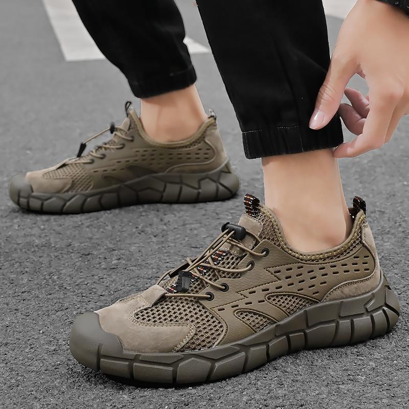 Fashion Summer Breathable Hollow Out Mesh Men Hiking Shoes Outdoor Men Sneakers Climbing Shoes Luxury Quality Men Sport Non-Slip Shoes