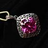 Natural Pink Sapphire 35 Ct 925 Sterling Silver Pendant Gemstone CERTIFIED AI-03-NS