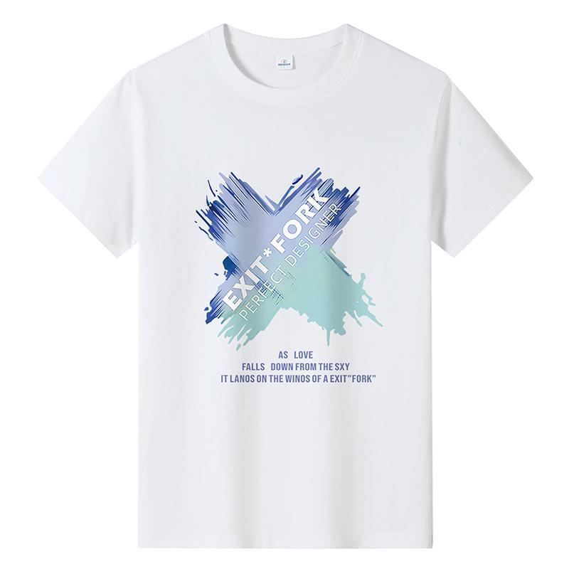 

Мужская модная дизайнерская футболка с короткими рукавами из чистого хлопка, повседневная футболка M-6XL 6XL белый