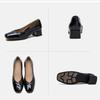 Johnature Square Toe Office Lady Pumps Genuine Leather Fashion Thick Heeled Slip-on Women's Shoes