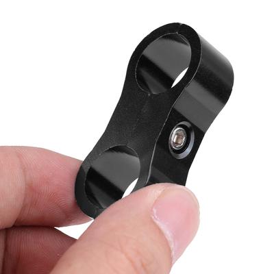 2Pcs AN6   Hose Separator Clamp Fitting Adapter Bracket   Black