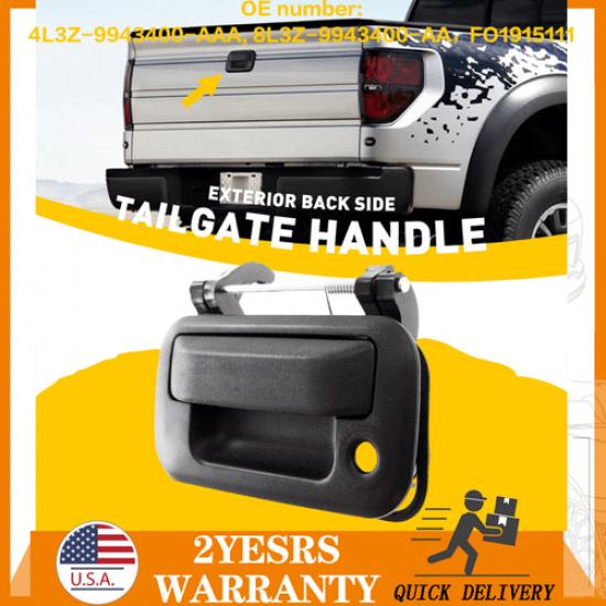 Tailgate Handle For 2004-2013 Ford F-150 With Textured Keyhole Black Exterior EA