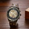 Automatic Winding Men's Skeleton Watch with Genuine Leather Strap: Roman Numerals, Analog Display, 3ATM Water Resistant, Suitable for Leisure, Busines