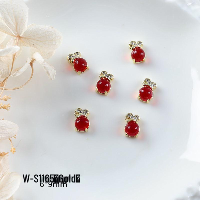 Nový rok nail art: Luxusní přívěsek Fortune Bag ze zirkonu a zlatem vykládané nositelné doplňky na nehty s kamínky