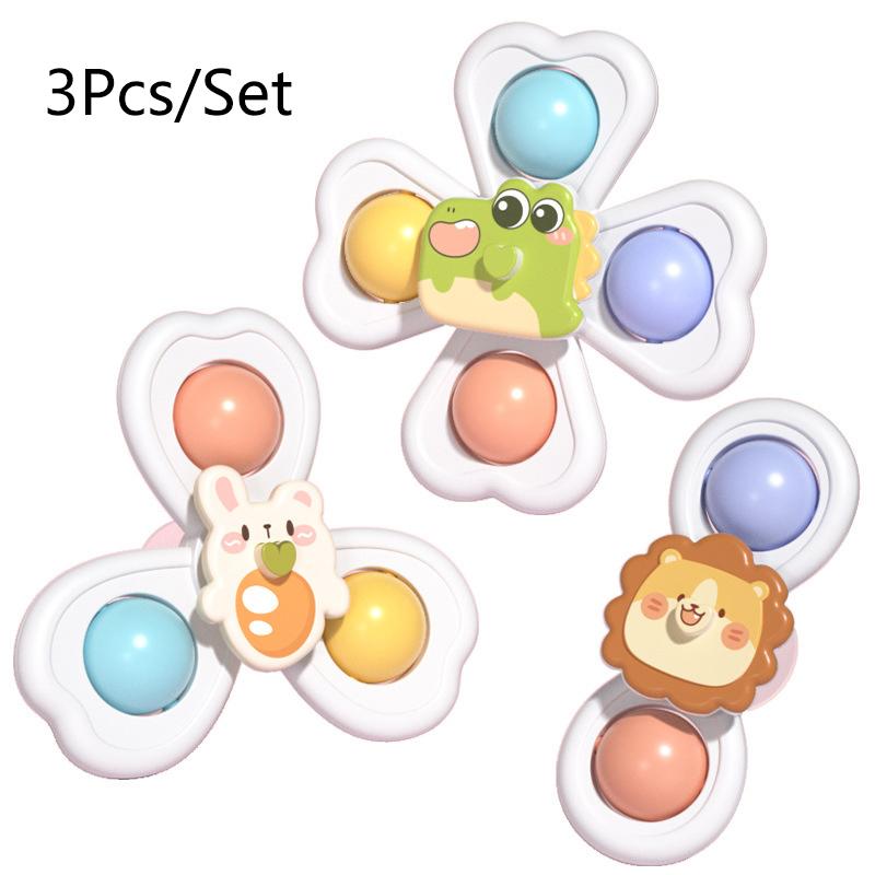 Suction Cup  Cartoon Animal Spinner Toys For Kids Window High Chair Tray Bath Table Travel For Children Gift