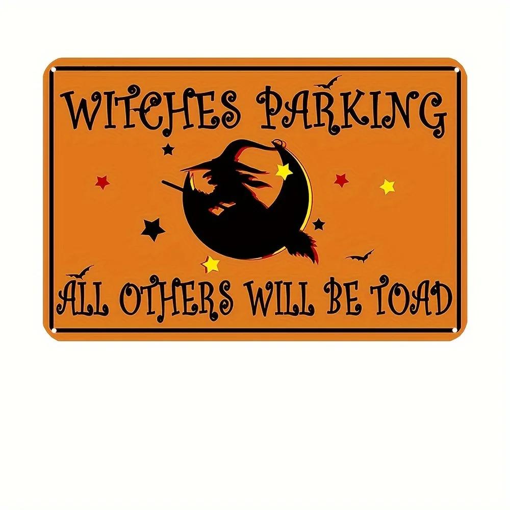The House Witch Rules Halloween Halloween Decoration Metal Tin Sign Vintage Plaque Decor Wall Art Wall Room Home Restaurant