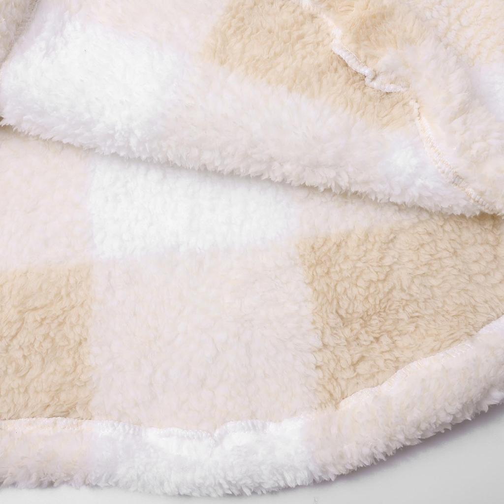 Women's  Winter Fashion Thick Plush Solid Color Plaid Button Long Sleeves Casual Sports Casual Jacket La Fleece Top With Pocket