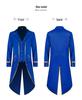 2025 Men's Medieval Gold-Trimmed Evening Tailcoat Costume for Stage Performance