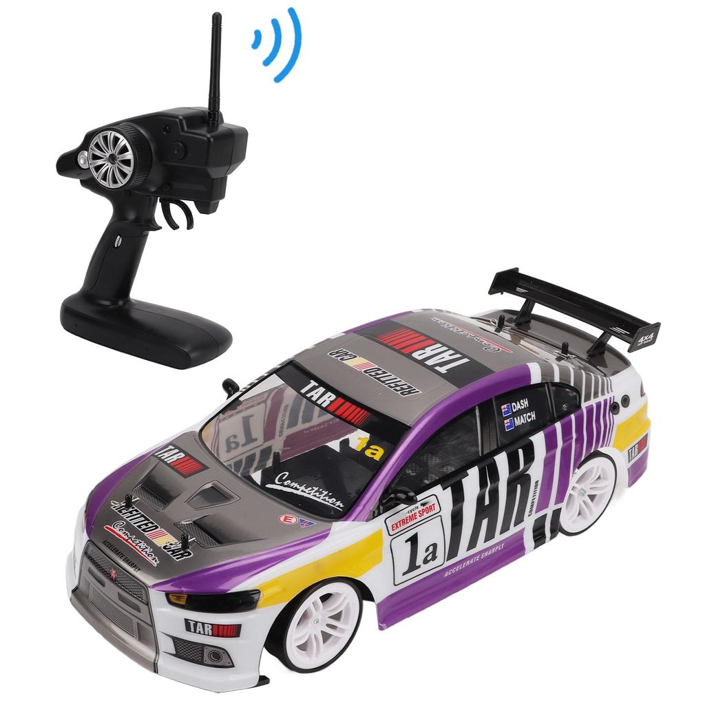 1:10 2.4G 4WD High Power LED Light Drift Racing Car Stunt Driving RC Electric Toy for KidDual