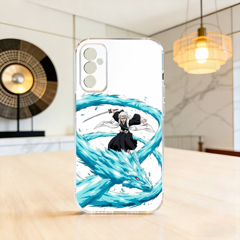Toshiro Hitsugaya Ice Dragon Bleach Anime Phone Case For SamsungA10,12,20,21S,30,31,40,50,51,52,70,71 Transparent Cover