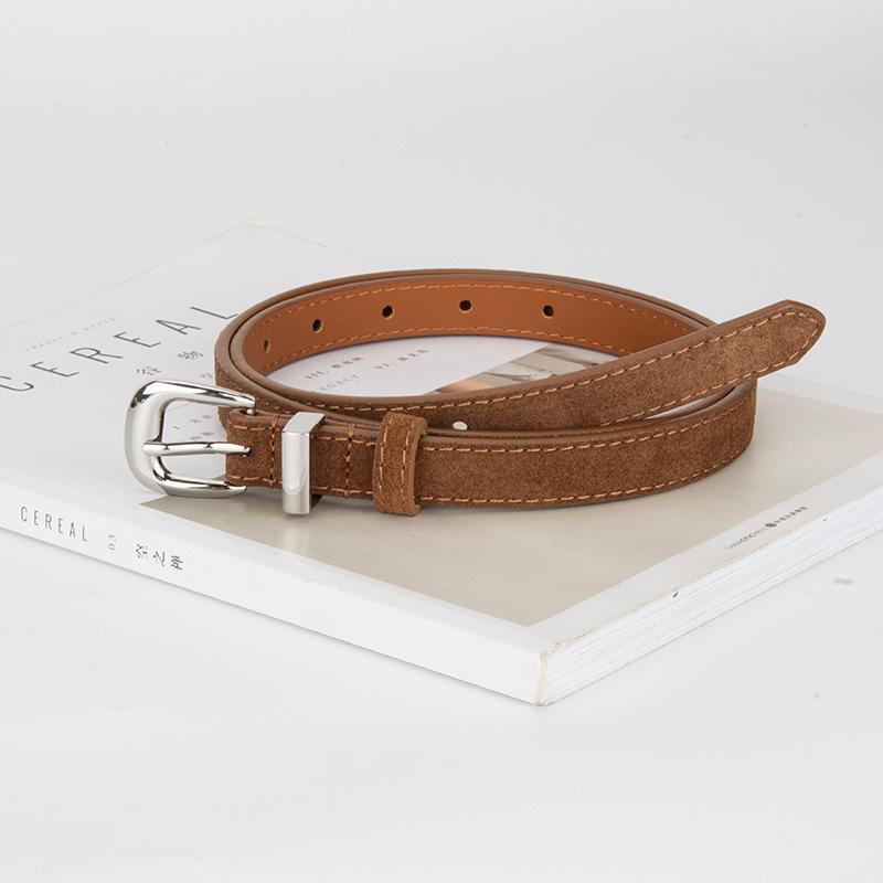 New Retro Frosted Belt for Women with Jeans Belt Decorative High-end Genuine Leather Belt