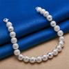925 sterling silver 8-inch 8mm exquisite frosted bead bracelet, fashionable women's wedding accessories, party jewelry