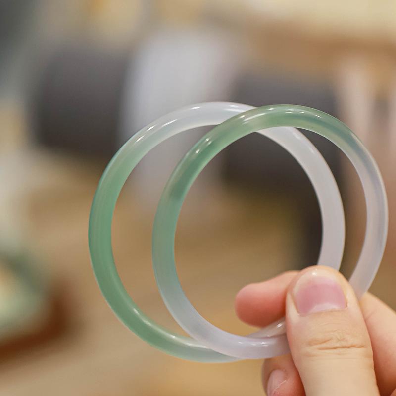 Bracelet Banshan Shui Agate Calcédoine: Jade Glacé, Style Fin & Ancien pour Filles