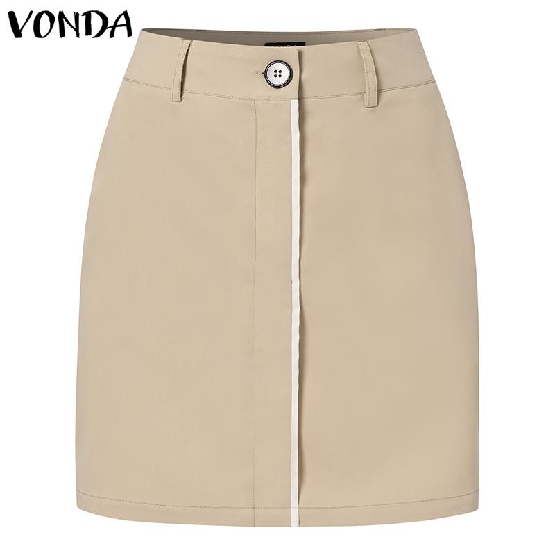 

VONDA Весенние женские короткие юбки трапециевидной формы с цветным узором