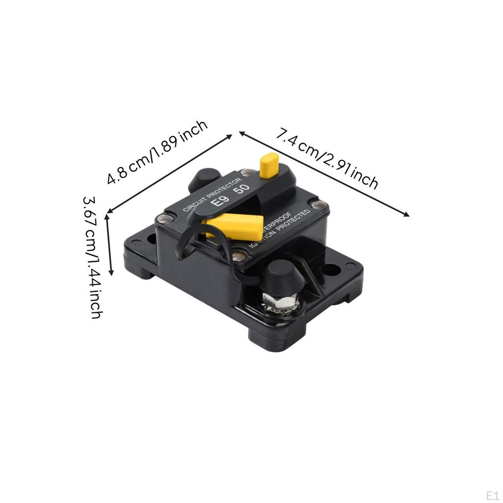 Manual Circuit Protector 50A with Reset Lever Waterproof for Boat Owners, Car