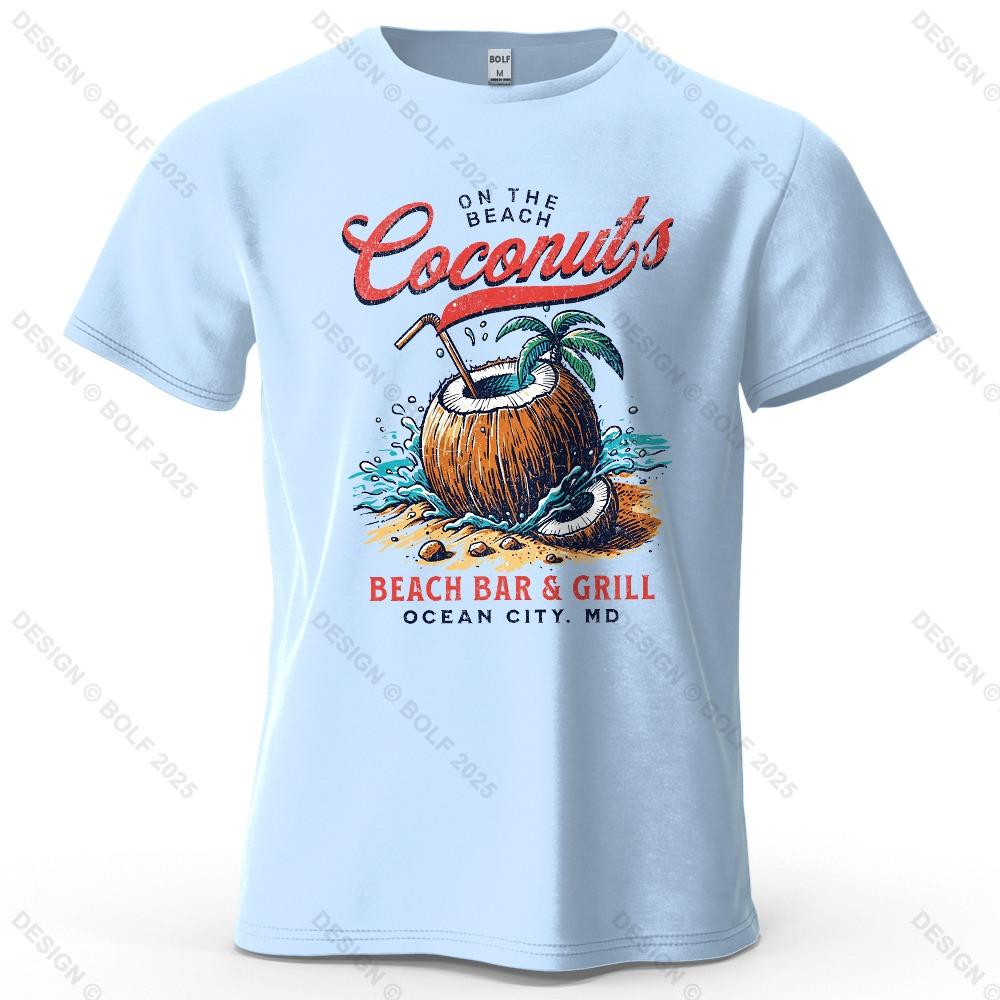 Men's Beach Outings Graphic Short Sleeve T-Shirt Vintage Printed Tops Tee for Women Summer Casual Sportswear