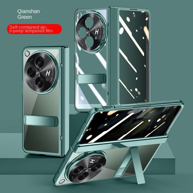 Transparent Privacy Screen Tempered Glass Protector Case For OPPO Find N3 FIND N3 Fold All-inclusive Spring Hinged Holder Cover