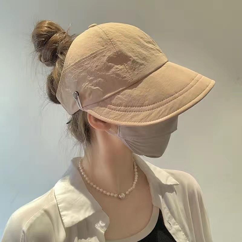 Summer Sun Protection Hat With Curved Brim For Women Casual Outdoor Wear