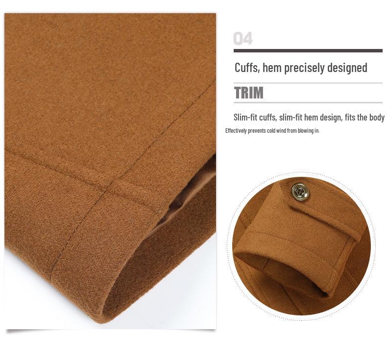 Men's Slim Fit Woolen Trench Coat - Thickened Winter Overcoat and Jacket, Plus Sizes Available