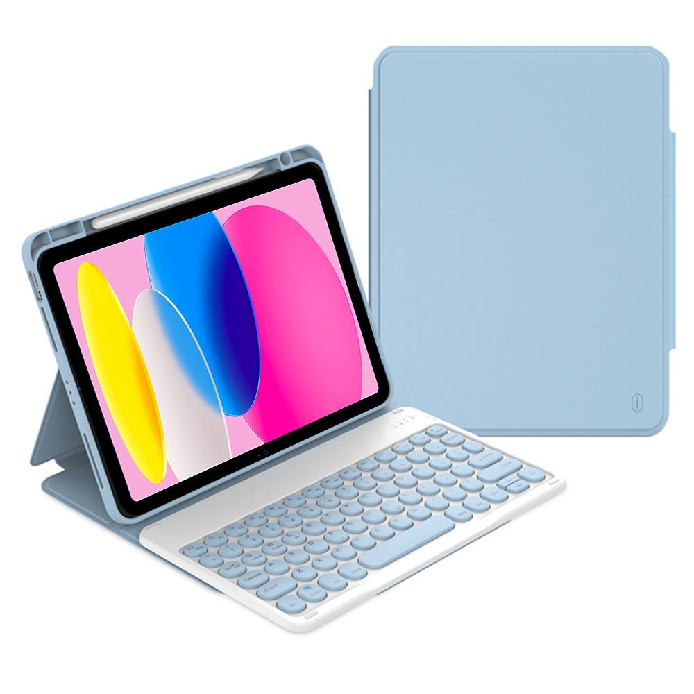

WIWU Bluetooth-Compatible Keyboard for iPad Pro 11 (2024)/(2023)/(2022)/iPad (2025)/10.9 (2022) Skin-Touch Leather Case Blue