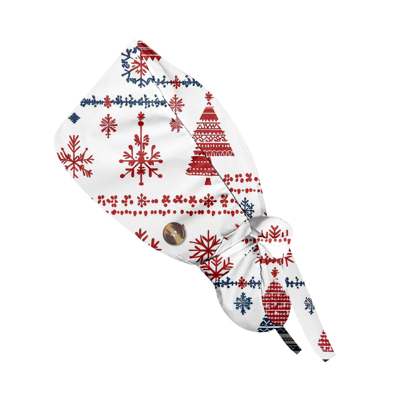 

Модная рождественская рабочая кепка с принтом, повседневная женская кепка с хвостиком, кепка с повязкой, кепка Baotou One Size белый