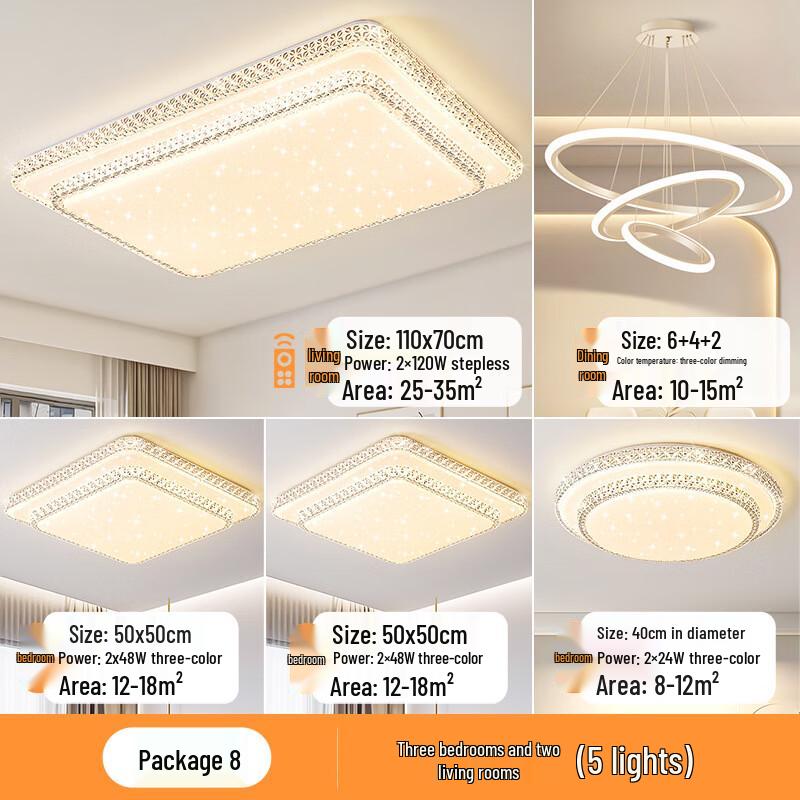 UOSU Modern LED Double-Layer White Diamond Ceiling Lamp