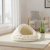 Casa Casetta Letto per Animali Domestici Intrecciata a Mano Nido per Gatti Grotta a Maglia Grossa per Gatti, Piccoli Animali Domestici, Interno, Soggiorno